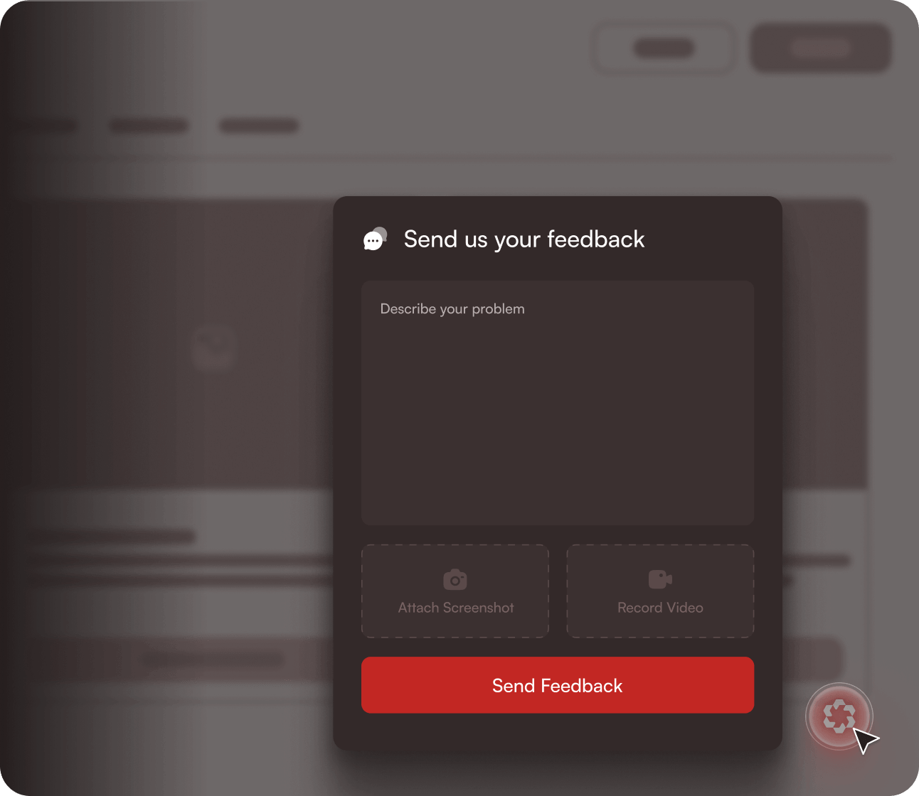In-app feedback widget
