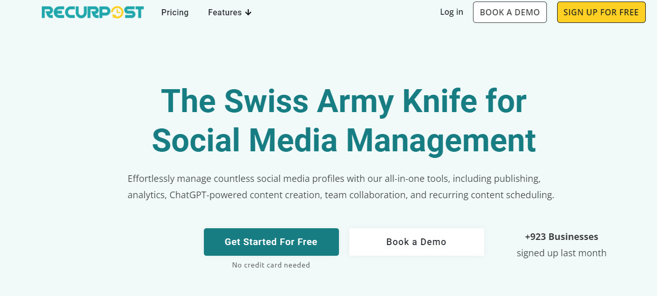 Example of Product Tours with a screenshot of Recurpost