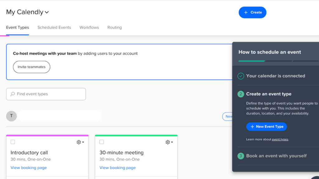 Screenshot Calendly checklist