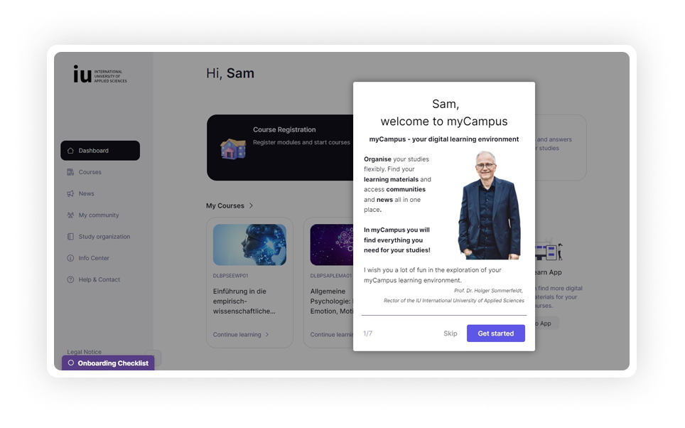 IU university welcome tour example