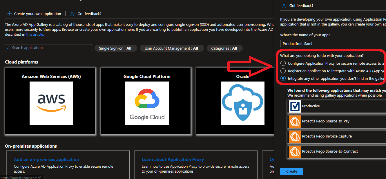 The Azure platform highlighting integrate any other application 