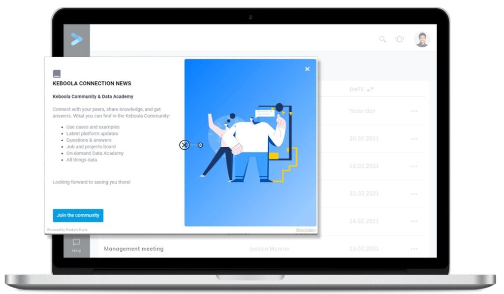 laptop screen with welcome survey