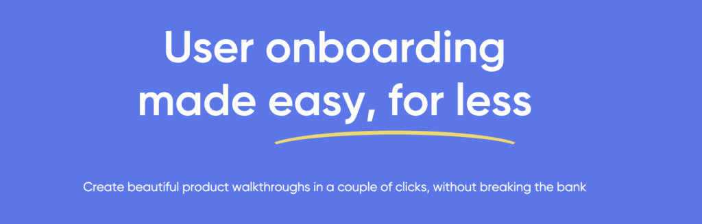 Screenshot of UserGuiding homepage