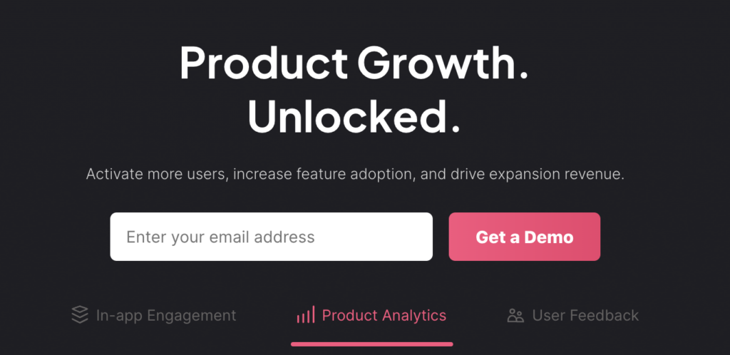 Screenshot of UserPilot homepage