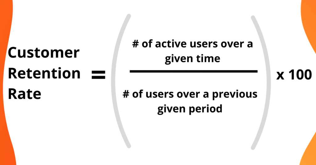 customer retention rate formula visual